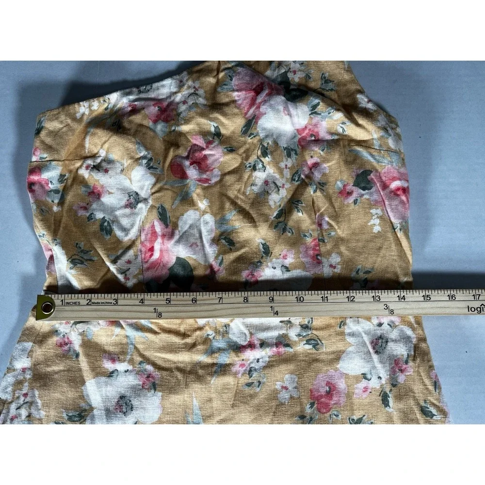 Abercrombie‎ Fitch Floral Linen Blend Dress Size Medium One Shoulder Spring